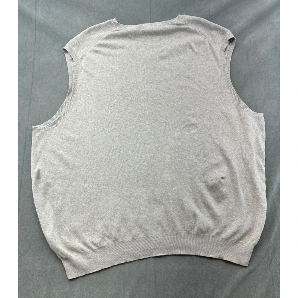 Polo Ralph Lauren Mens 3XLT‎ Pima Cotton V Neck Sweater Vest Heather Gray Tall